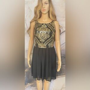 Gold Sequence Boutique Dress